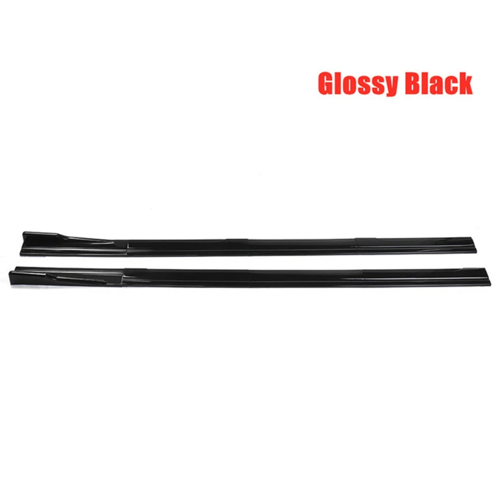 8X 2.2M Universal Glossy Black Side Skirt Extension Rocker Splitters Diffuser Winglet Wings for VW BMW Benz Subaru Mazda