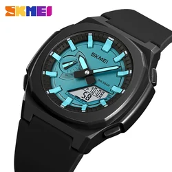 SKMEI-reloj Digital con luz LED para hombre, cronógrafo con cuenta atrás, resistente al agua, 5 alarmas, fecha, DST, Wrorld