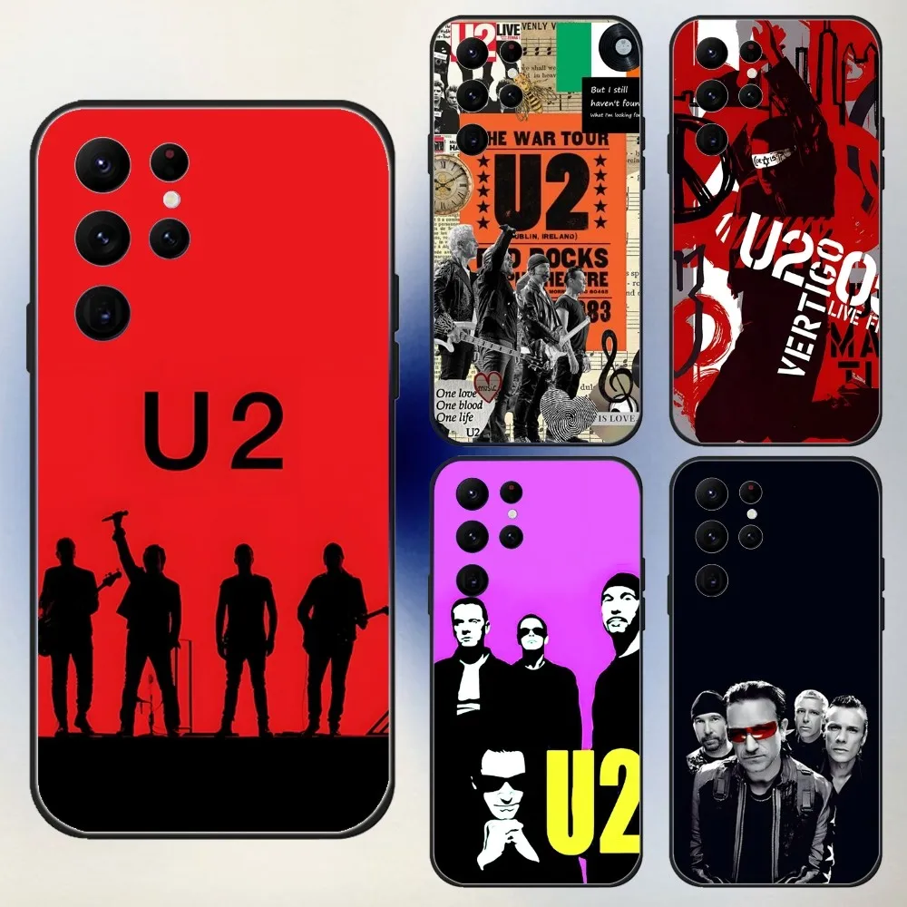 

U2 Pop Band Phone Case For Samsung S24,23,22,30,21,10,9,Ultra,Plus,Lite,FE,5G Black Soft Case