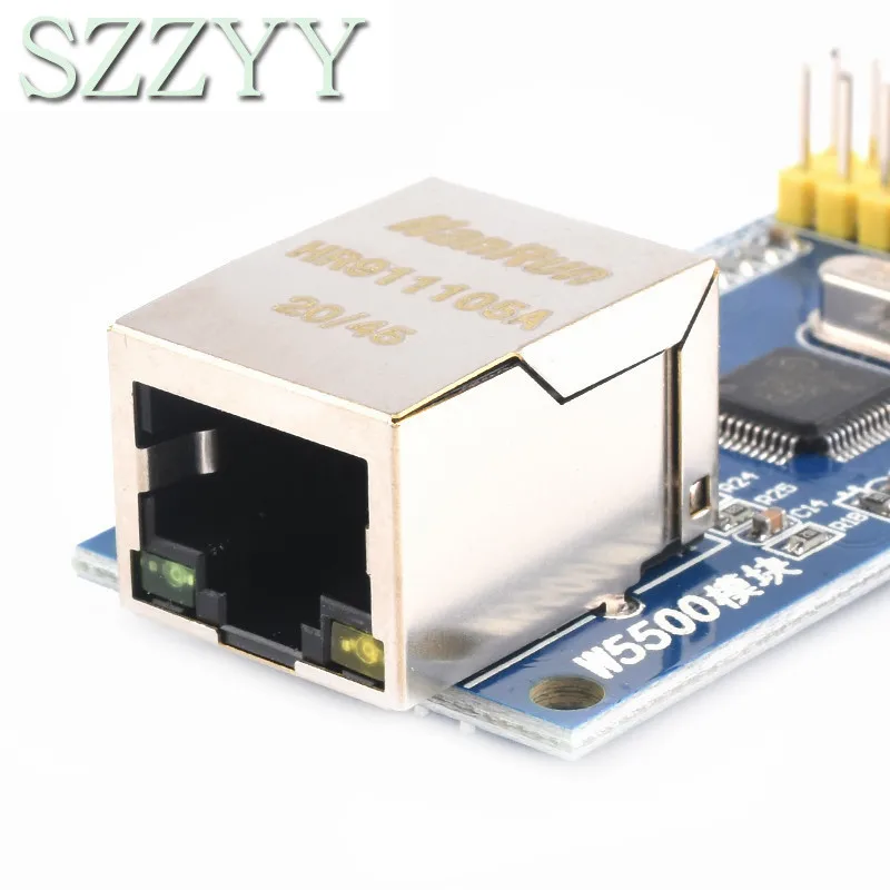 W5500 ethernet escudo módulo de rede lan suporte tcp/ip 51/stm32 programa microcontrolador com 32k bytes spi 3.3v/5v sobre w5100