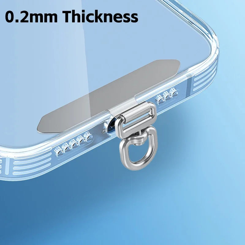1-5Pcs Metal Phone Lanyard Gasket Patch Anti-lost Anti Fall Mobile Phone Rope Card Clip Ultra Thin Hanging Strap Cord Tab
