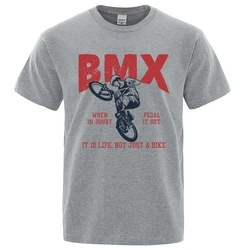 Bmx It Is Life Not Just A Bike camisetas transpirables informales para hombres y mujeres, Camiseta de algodón, ropa suelta de verano, Tops de gran tamaño con cuello redondo suave