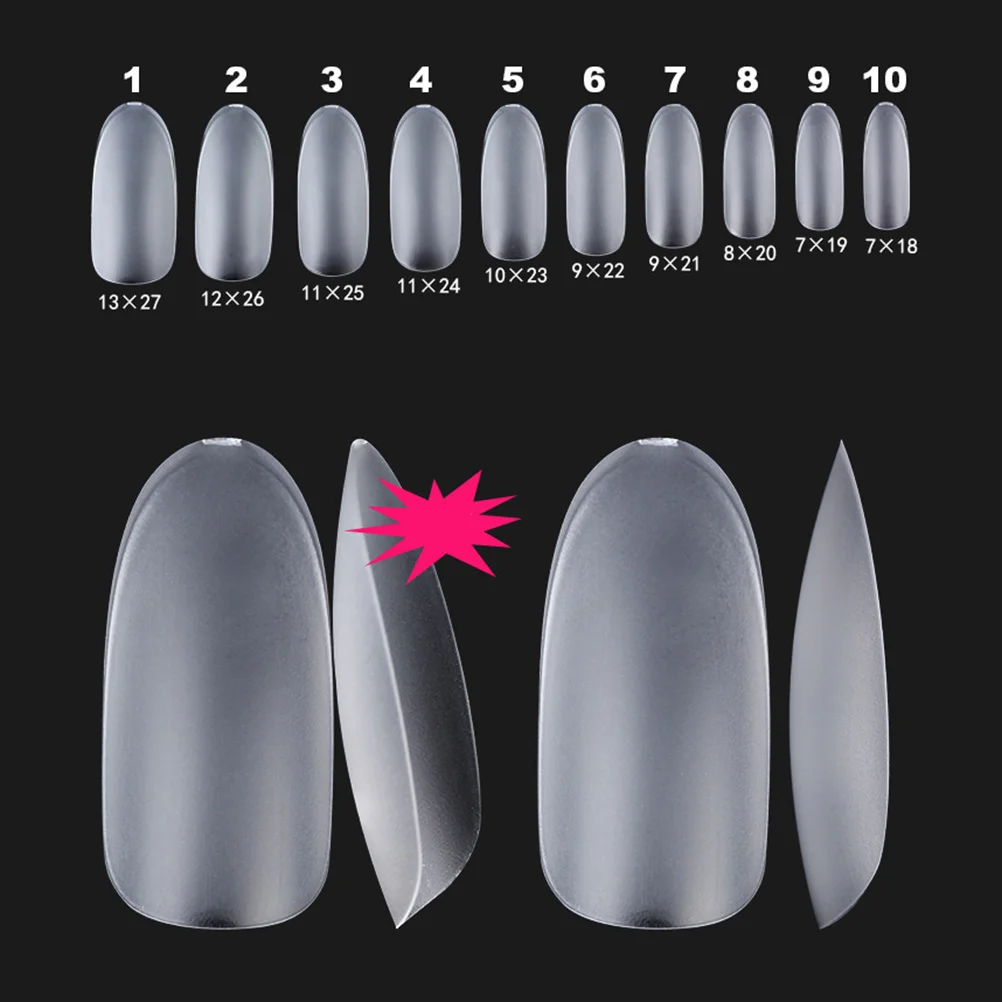 300 PCS Frost Fake Nails DIY Accessory Painted False Toe Tips Salons Supplies Full Cover Toenails Ultrathin