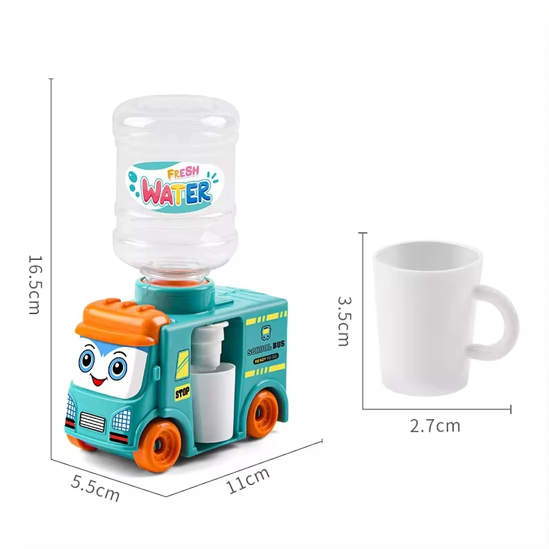 Kinder Mini Bus Water Dispenser Speelgoed Met Schattig Roze Blauw Koud/Warm Water Sap Drinkfontein Simulatie Zomer Keuken Speelgoed