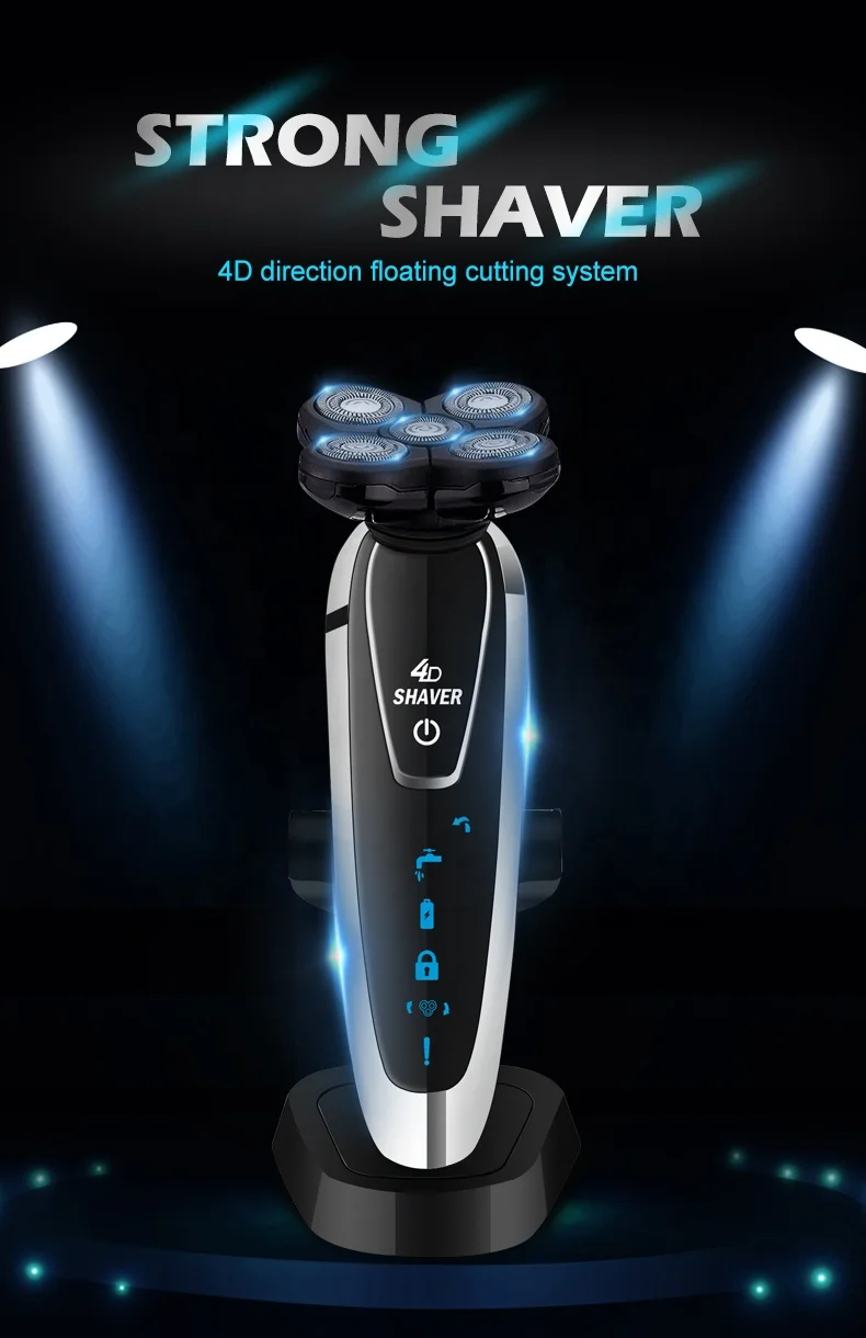 Factory Wholesale 4D Electric Shaver Razor Men's USB Rechargeable Triple Blade Waterproof IPX6 App-Controlled Household Use