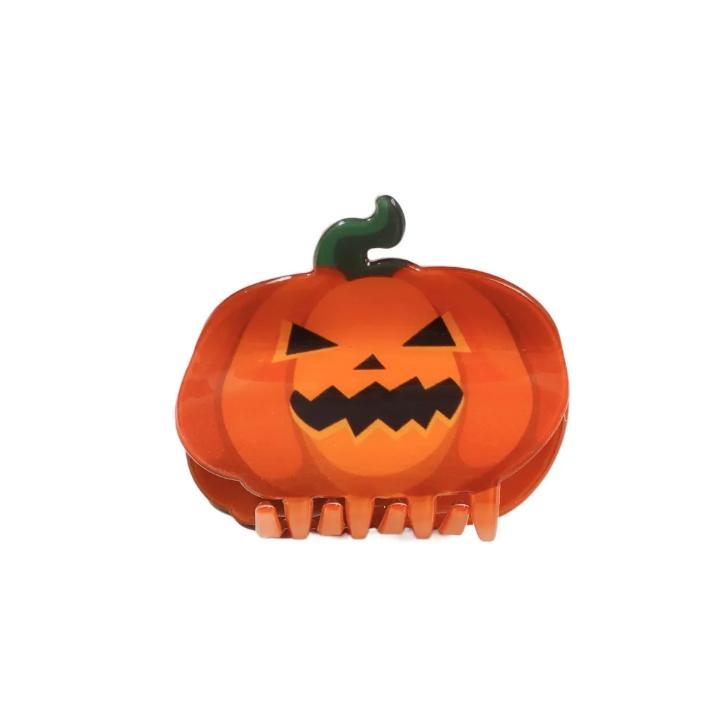 Headwear Funny Halloween Hair Claw PVC Spider Pumpkin Themed Gripper Hair Crab Clip Geometry Skeleton Shark Clip Girls