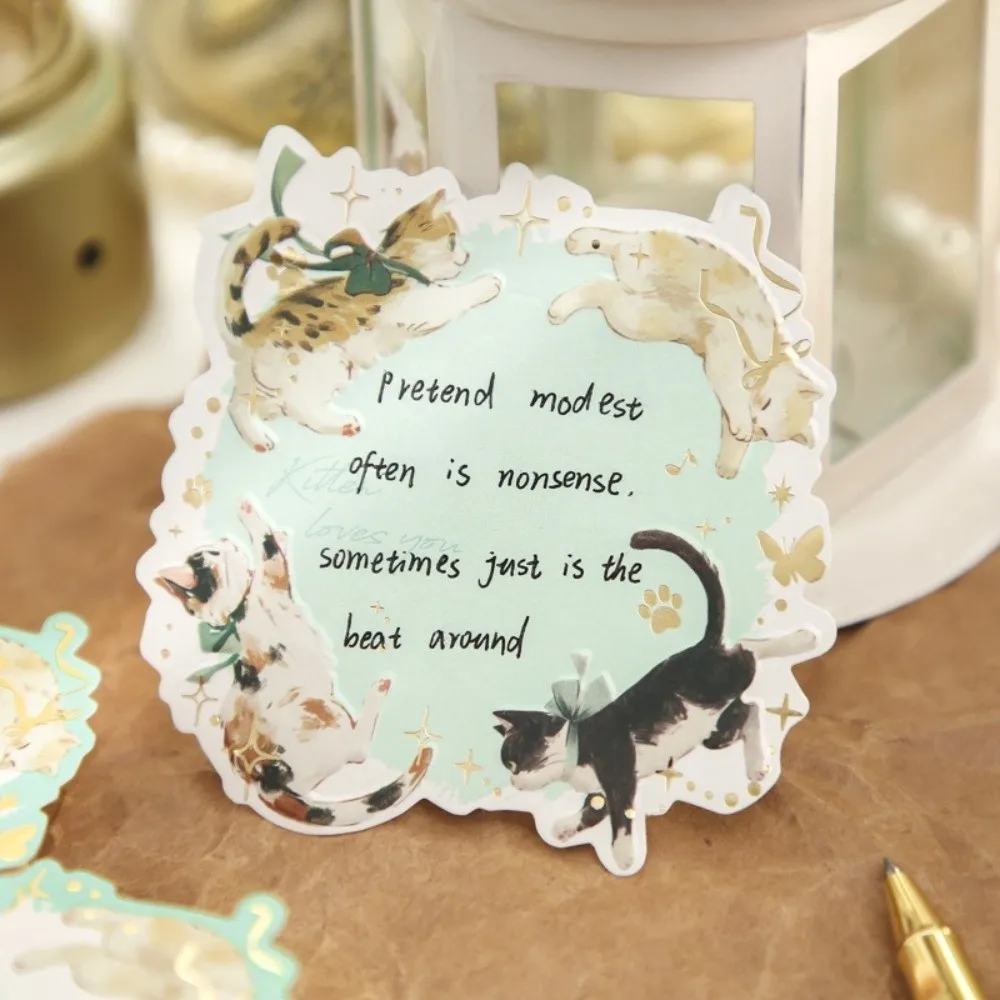 Cute Non-adhesive Sticky Notes 45 Sheets Embossed Reminder Note Irregular Cat Themed Note Pads for Students