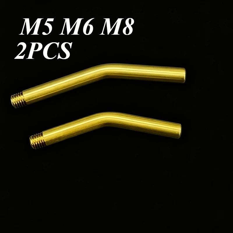 2PCS Rass Swan Neck Bent Tube Threaded Hollow Brass Pipe Extension Elbow Connector Fittings for DIY Lamp Chandelier Spray Nozzle