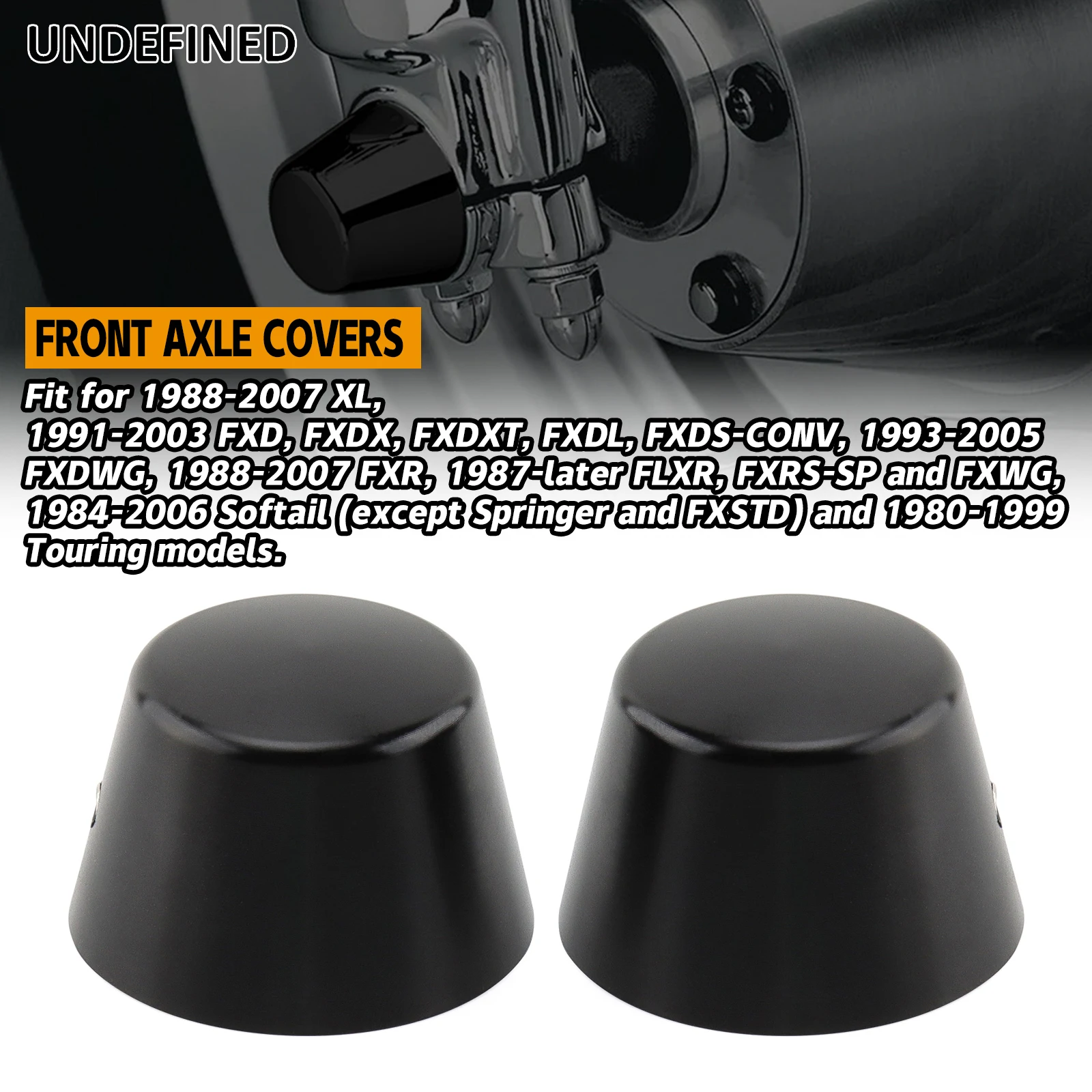 

Motorcycle Front Axle Nut Cover Caps Fit for Harley Softail 1984-2006 XL883 XL1200 1988-2007 FXD FXDX FXDXT FXDL FXR FLXR FXWG