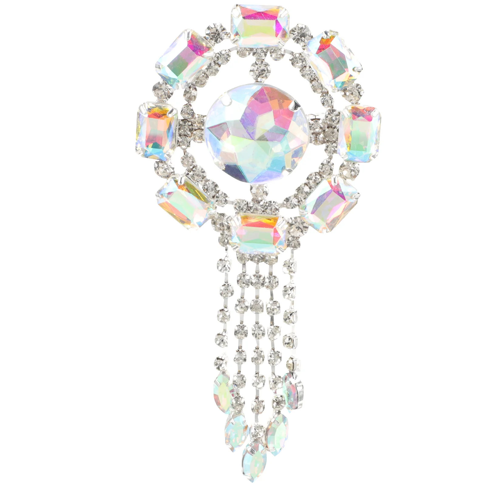 

1pcs Rhinestone Tassel Brooch Fashion Lapel Pin For Women Clothing Bag Hat Decoration Festival Party Jewelry Accessory