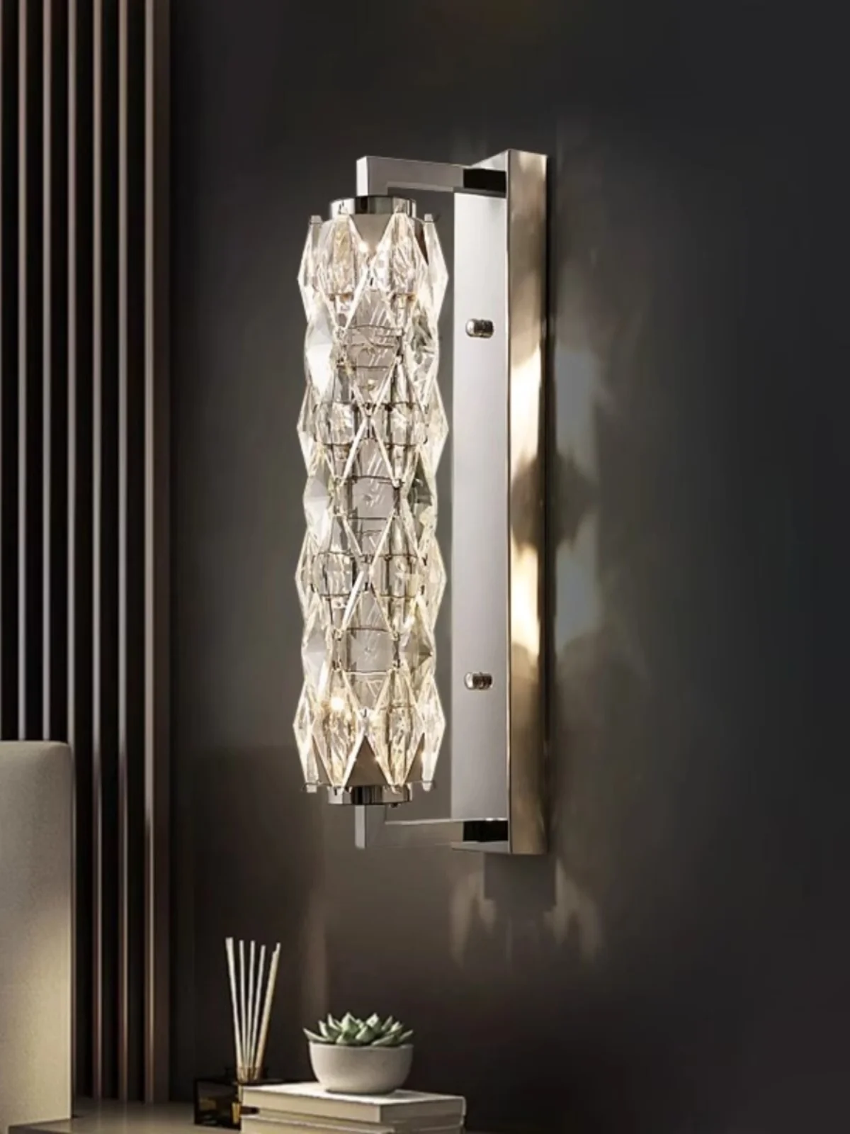 포스트모던 럭셔리 LED 벽등 가정 사무실 아파트 미니멀리스트 배경 크리스탈 침대 옆 벽등 거실용