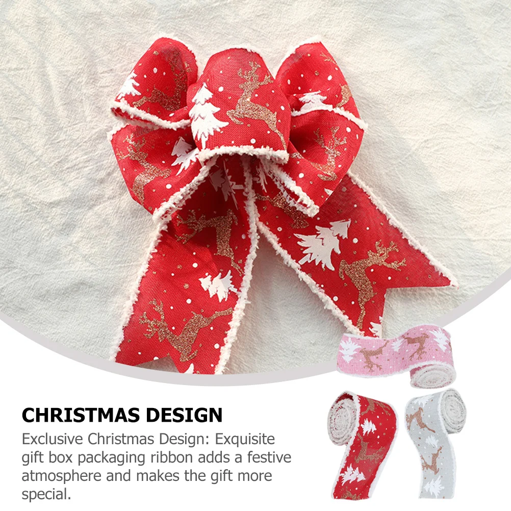 

3 Rolls Holiday Craft Supplies Ribbon for Crafting Present Wrapping Accessories Ribbons Crafts Festive Presents