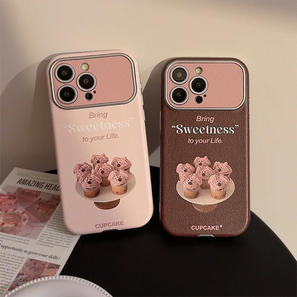 High quality leather cute ice cream dog puppy cartoon funny 3D relif phone case for iphone 11 12 13 14 promax 15 pro max cover