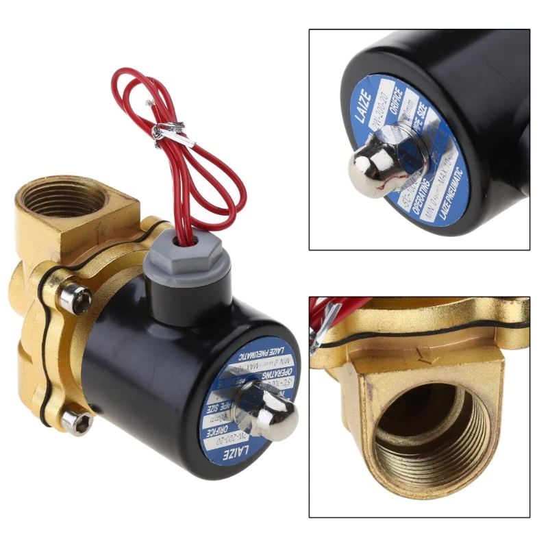 

3/4" 220V Electric Solenoid for Valve Pneumatic 2 Port Water Oil Air Gas 2W-200-