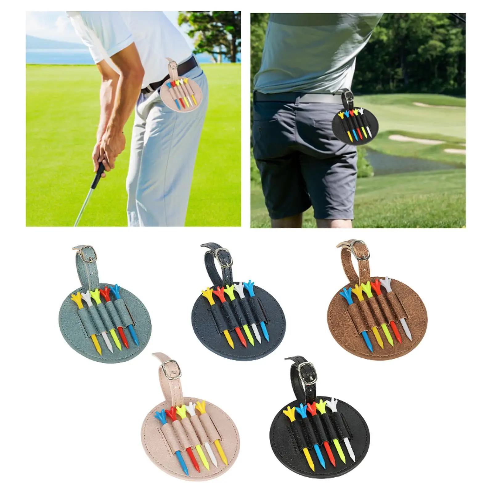 Golf Tee Storage Bag Pouch Professional Display Holder Container Hanging Strap Fits All Brands Golf Tee Holder Portable