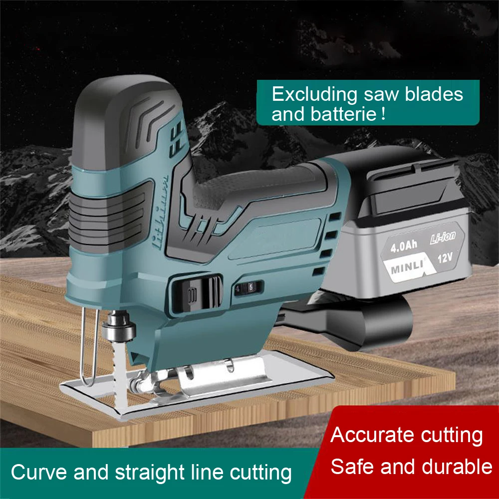 

Portable Electric Jigsaw Cordless Electric Saw Woodworking Table Saw Without Battery Compatible With Makita 12V Battery