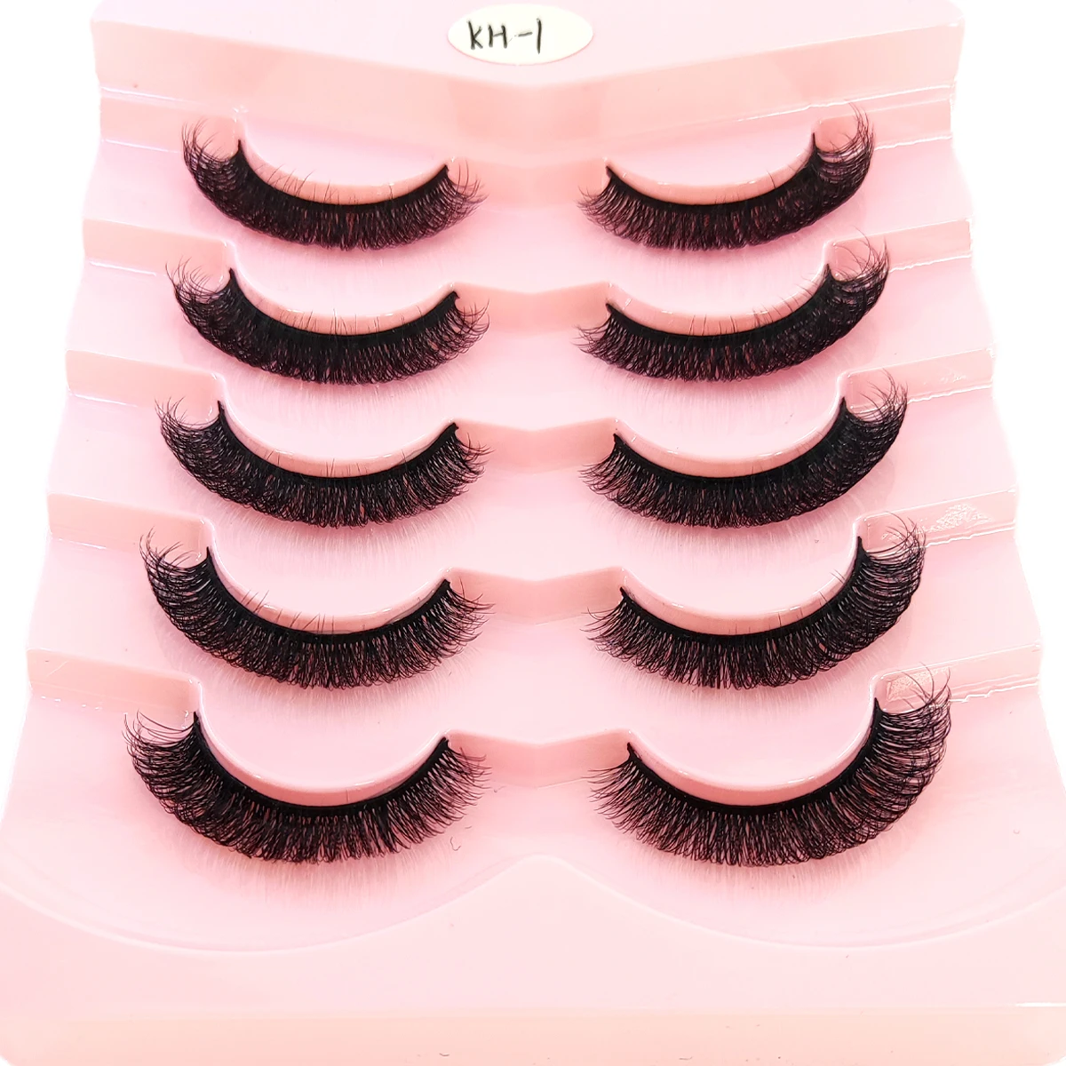 5/7ペアのナチュラルロング3D人工ミンクつけまつげつけまつげメイクアップミンクつけまつげエクステつけまつげショートアイラッシュ