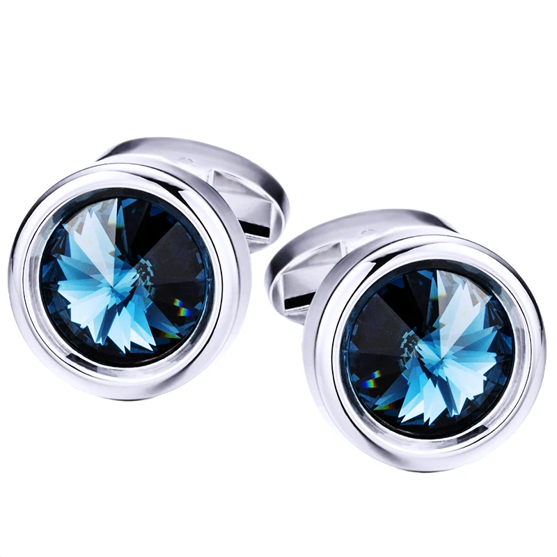 KFLK hirt cufflink for mens Brand Crystal Cuff links Wholesale designer Buttons french High Quality Round guests