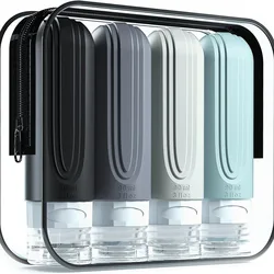 90ml/Set Silicone Travel Cosmetics Bottles Empty Squeeze Containers Leakproof Refillable Bottle For Shampoo Conditioner Lotion