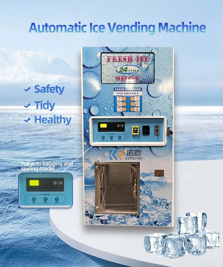 2023 450kg/day Capacity Outdoor Ice Vending Machine Coin and IC Card Operated Ice Cube Vending Machine for Sale