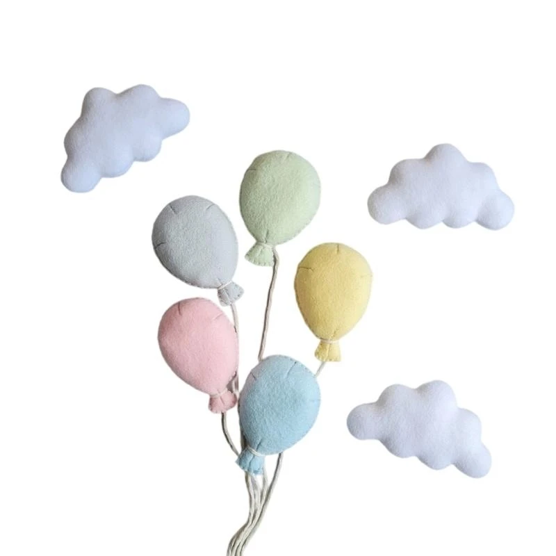 Newborn Photography Props Felt Balloon/Cloud Posing Props Baby Photoshooting Props DIY Photo Backdrop Decors Shower Gift 4XBC