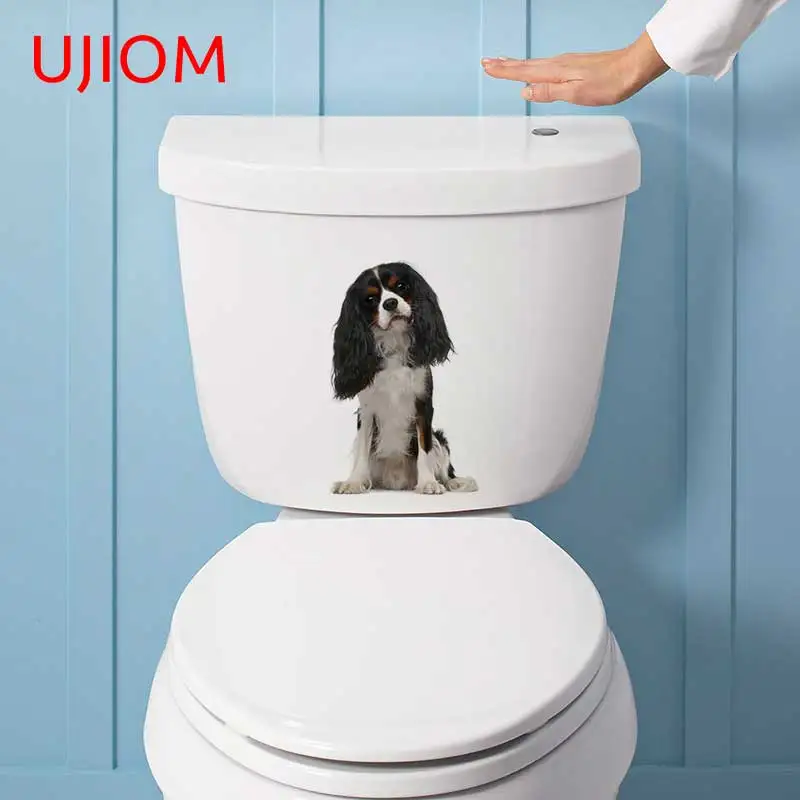 UJIOM 13cm x 11.3cm Cute Cavalier King Charles Spaniel Home Decor Wall Stickers Kitchen Bathroom Moisture Proof Decals Mural Art