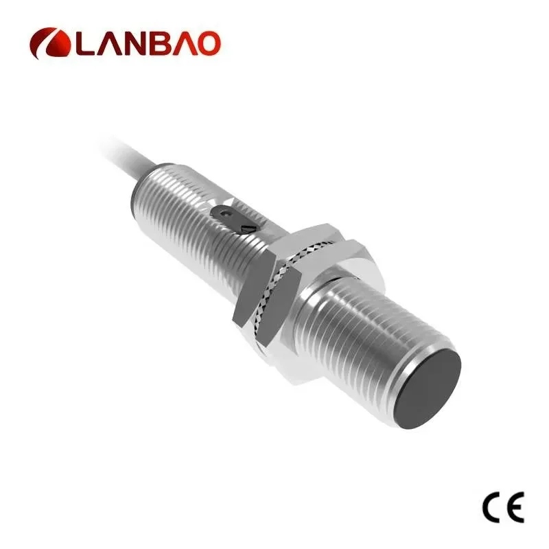 PR12 Series IP67 Metal Cylindrical Diffuse Reflection Photoelectric Proximity Sensor Adjustable 15cm Detection M12