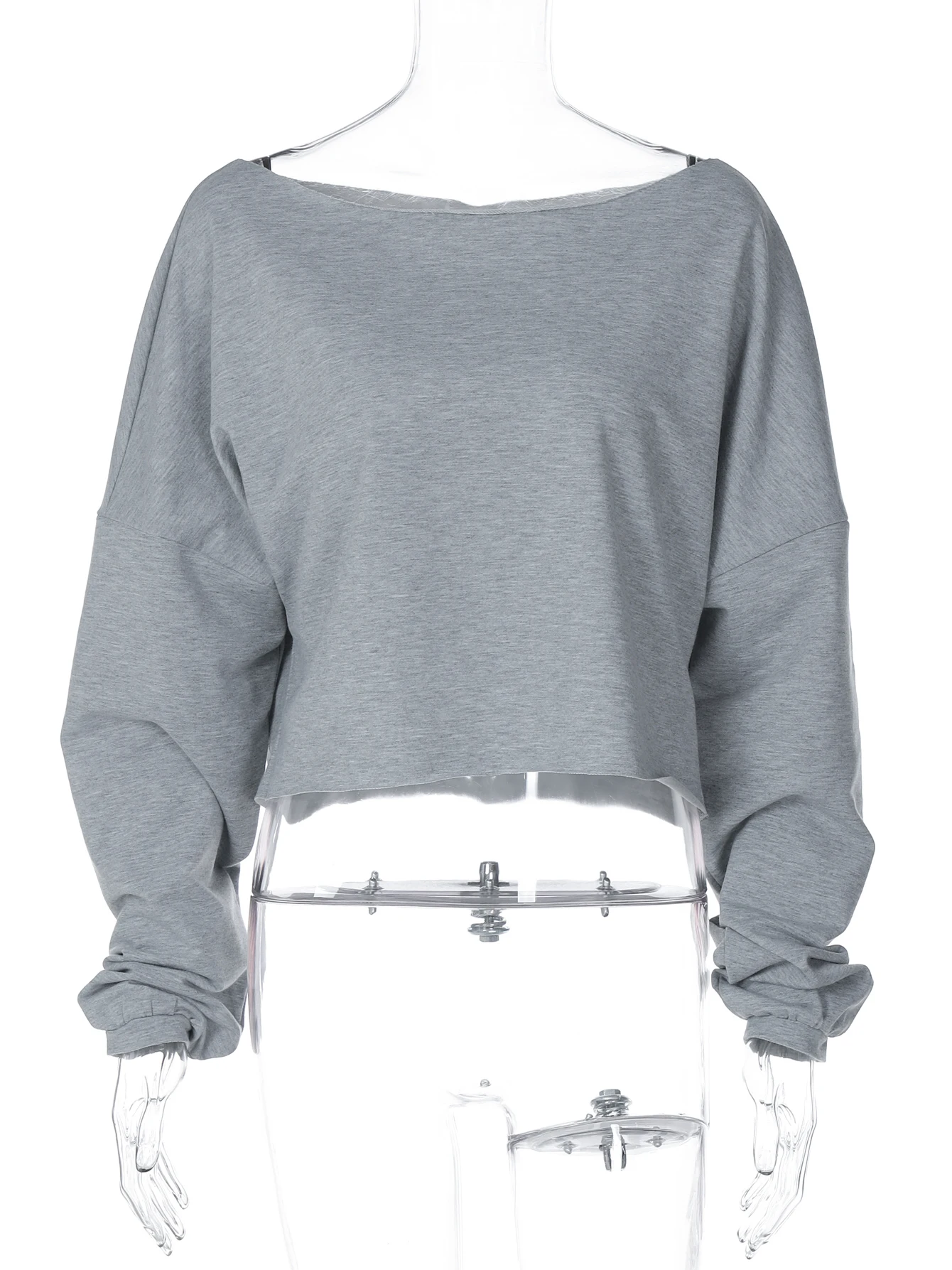 เสื้อสเวตเชิ้ตแขนยาวทรงเข้ารูป ดีไซน์ไหล่เฉียง สไตล์ลำลอง ยูนิเซ็กส์ สำหรับผู้หญิง แฟชั่น Y2K เหมาะสำหรับงานปาร์ตี้ คลับ สตรีท