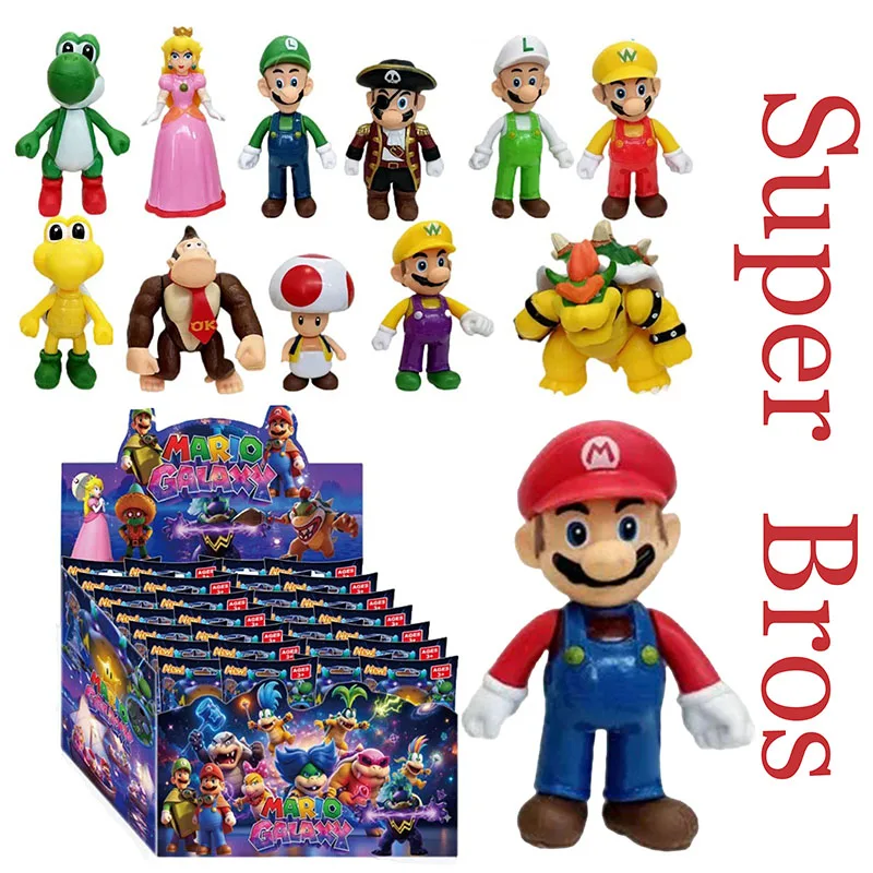 

1-24pcs/set Super Mario Bros Galaxy Series Blind Box Action Figurine Dolls Kits Collection PVC Model Toys Birthday Gifts