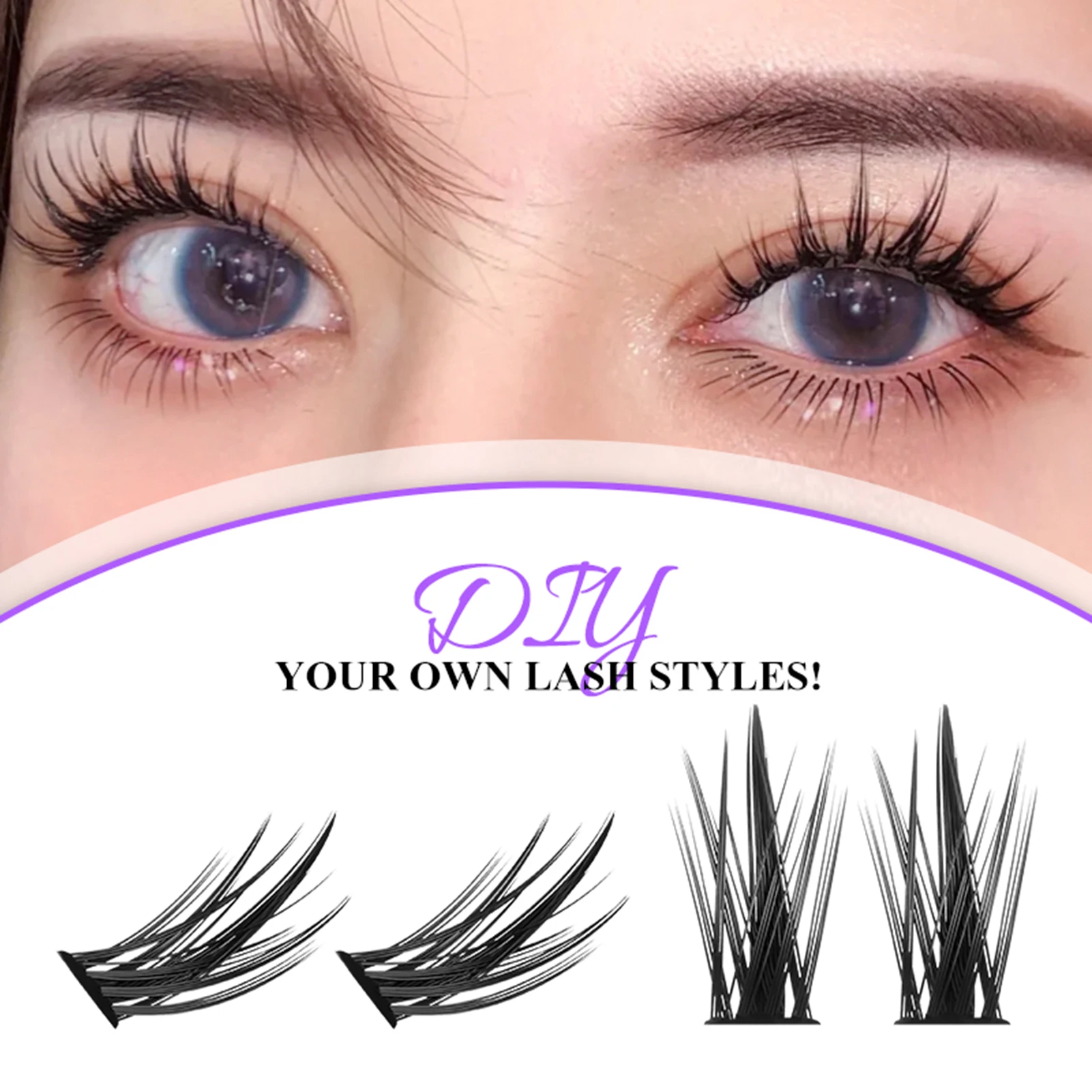 Long Volume Lash Exensions Easy to Fit Eye Shape Fake Eyelashes for Cosplay Makeup DIY Supply PR Sale