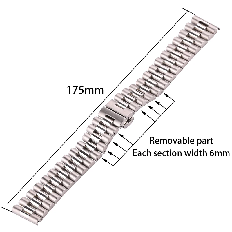 316l Stainless Steel Watch Band Bracelet Women Men Silver Solid Metal Watchband 16mm 18mm 20mm 21mm 22mm Strap Accessories