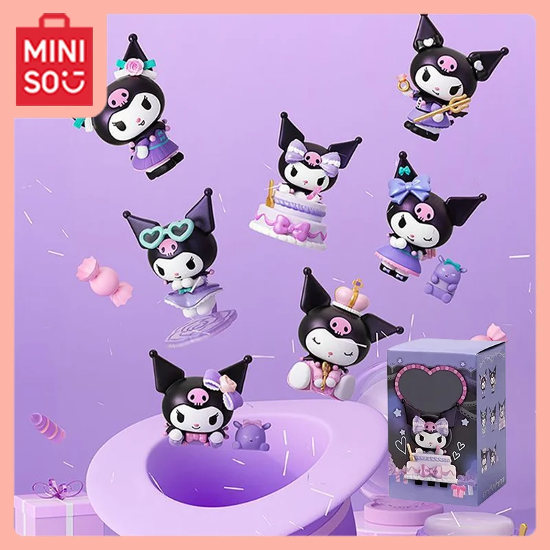 

MINISO Sanrio Kawaii Anime Kuromi Party Series Blind Box Birthday Doll Ornaments Schoolchildren Holiday Gifts Student Essentials