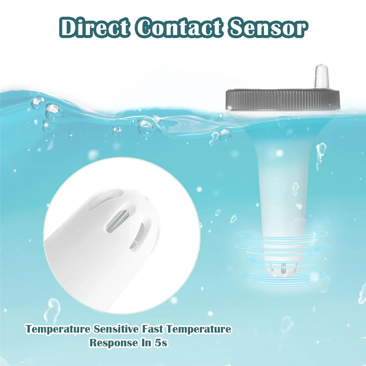 Swimming Pool Thermometer Floating Easy Read, Digital Pool Thermometer for Swimming Pools,Hot Tubs,Small Ponds,Aquariums