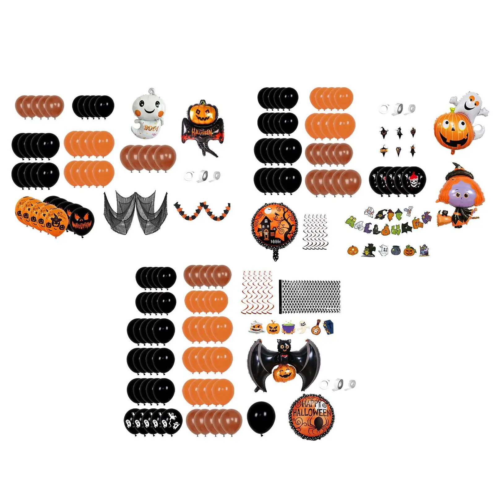 Halloween Balloons Set Convenient Easy to Use Practical DIY Decorations Balloons Arch Kit for Home Outdoor Celebration Room