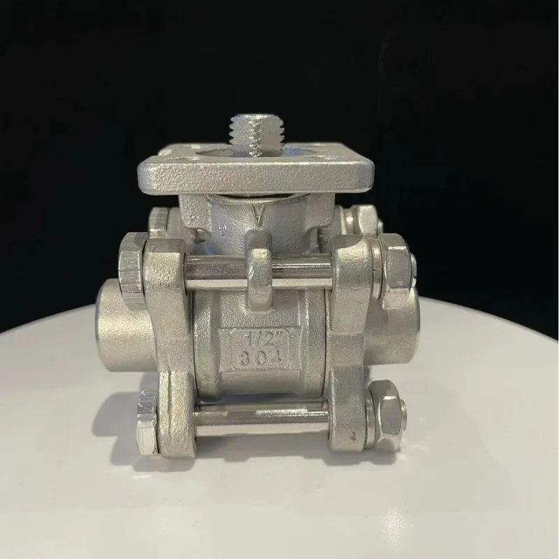 304 Stainless Steel Ball Valve Three-piece High Platform Butt Weld  Internal Thread Ball Valve Pneumatic