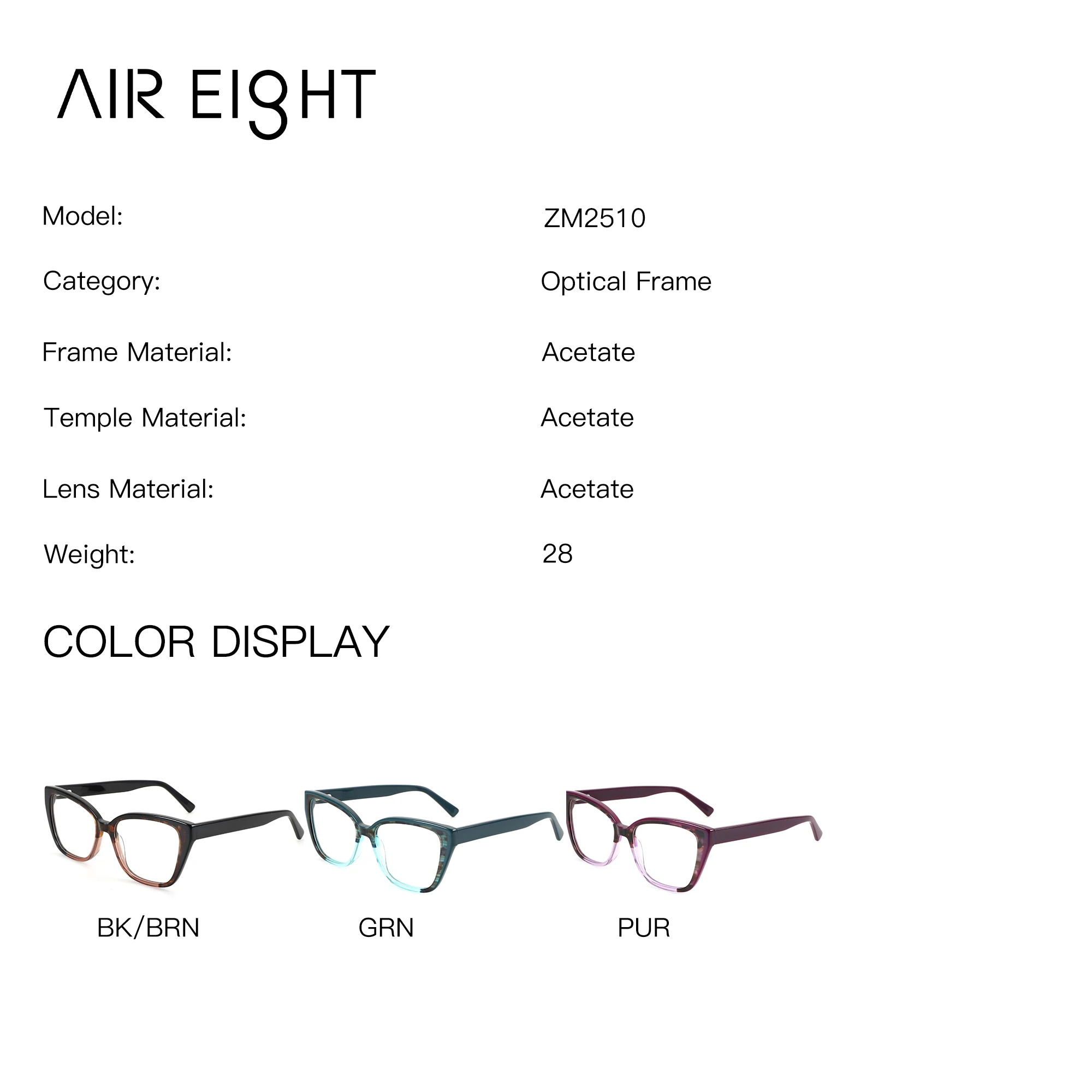 

AIREIGHT (S Size) Acetate Butterfly Prescription Glasses For Women Myopia Optical Lenses With Custom Recipe