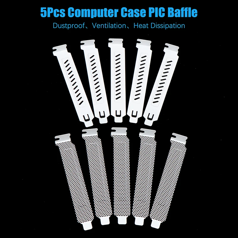5 Stück Desktop-PC-Gehäuse PCI-Kühlstaubfilter-Schallwand – Slot Cover Board Case Belüftungsnetz für Computer-Host-Zubehör