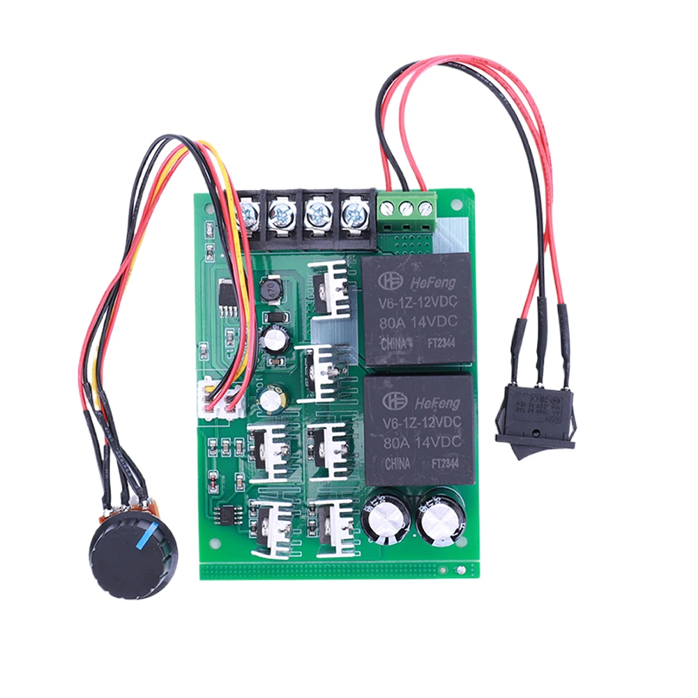 DC10-50V 2000W 40A Brushed DC Motor Speed Controller Forward and Reverse Speed Regulator Barrier Wiring Terminal 12V 24V 36V