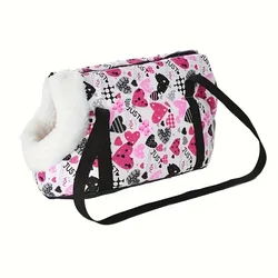 Winter Pet Outdoor Travel Shoulder Bag For Small And Medium Dogs, Warm Fleece Puppy Dog Bag, Breathable Outdoor Pet Bags