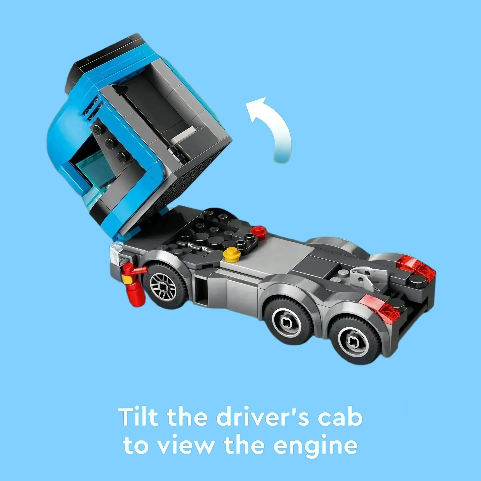 City series car transport truck building blocks, double-decker truck trailer with sports racing car, DIY assembly toy set view 6