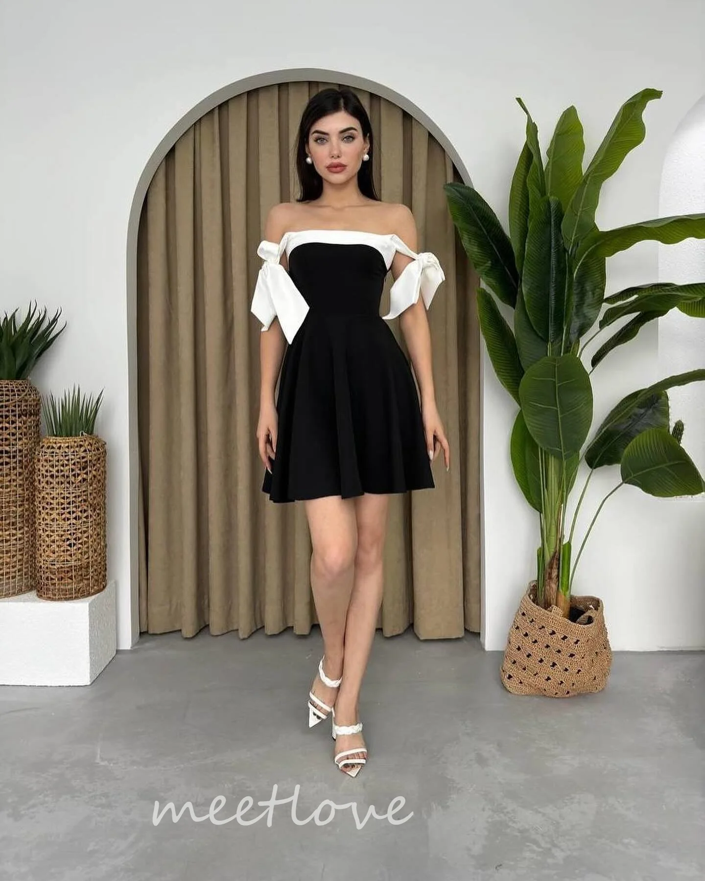 Meetlove-Robe de cocktail courte à volants, tenue de soirée pour occasions spéciales