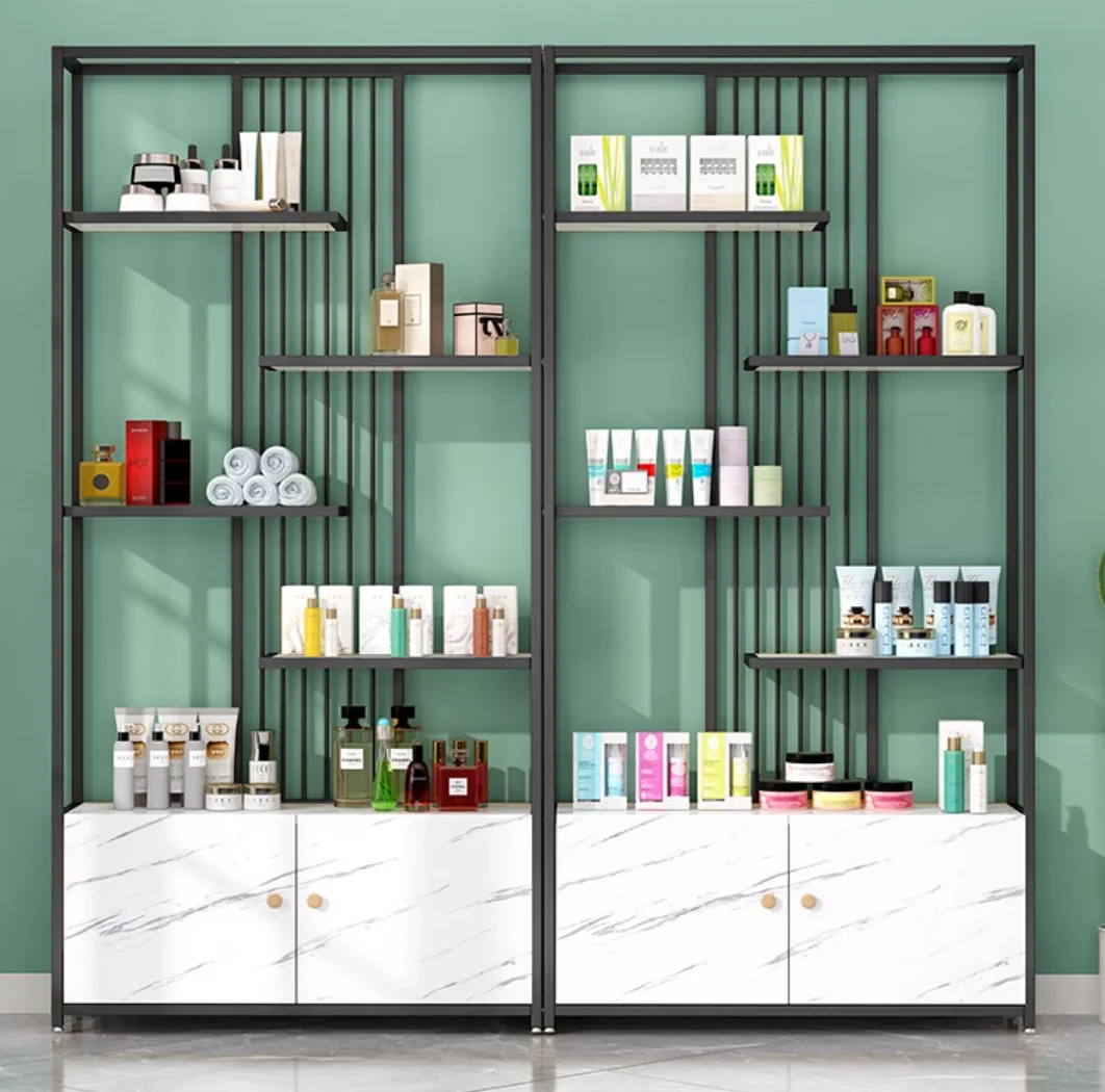 Cosmetics display cabinet Beauty salon product shelf display table Light luxury sample container nail display shelf display shel