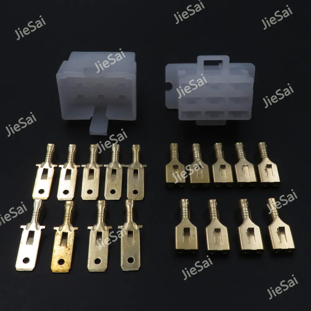 9 Pin 6120-2093 6110-4593 6.3 Series Car Plastic Housing Connector Automobile High Current Unsealed Cable Socket