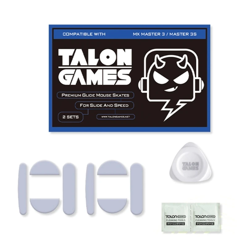 TALONGAMES-patines de ratón de borde curvo blanco personalizados, pies de ratón para MX Master 3/3S, deslizamientos de ratón para juegos, 2 juegos