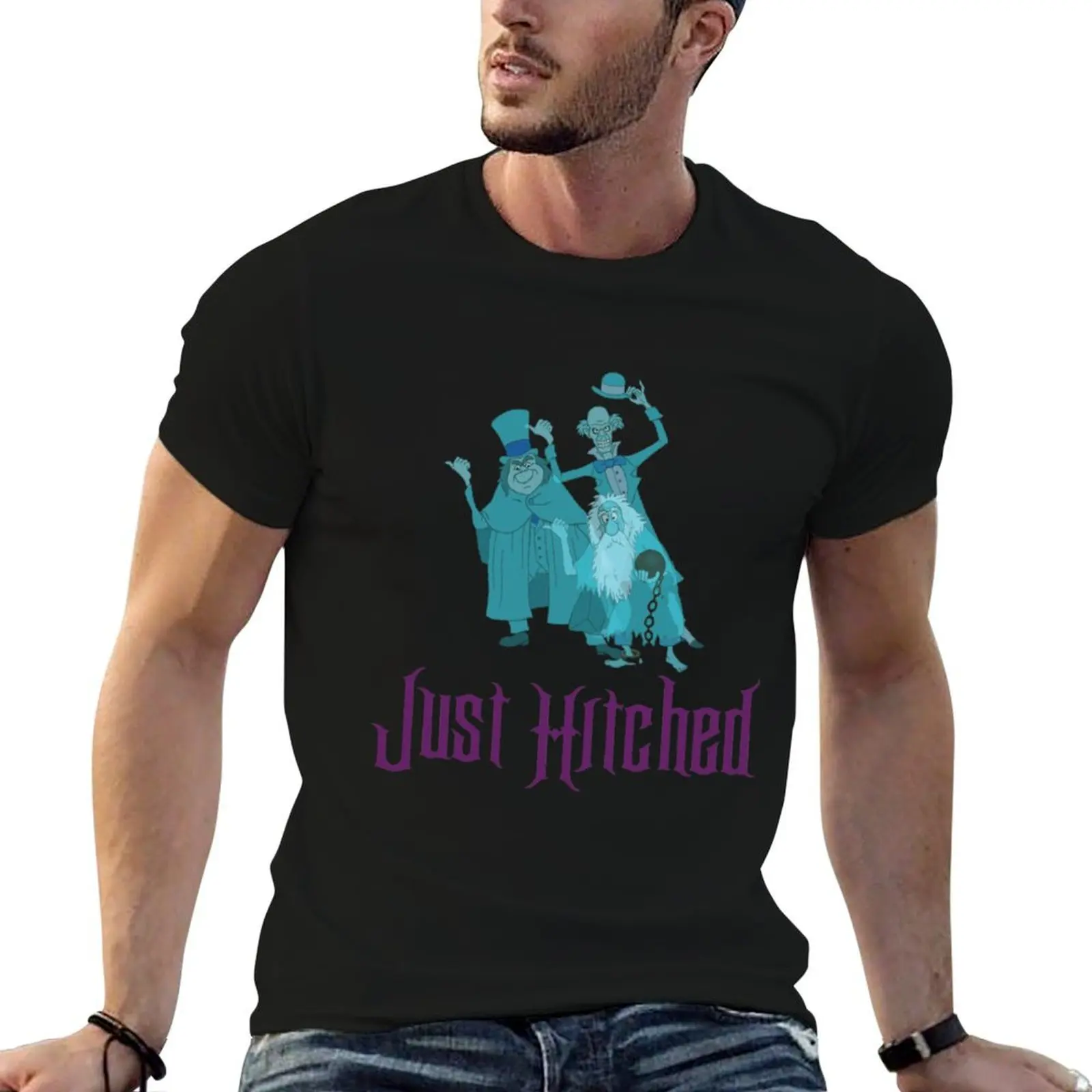 

HM Just Hitched T-Shirt blacks vintage graphic tee boys animal print vintage men clothings