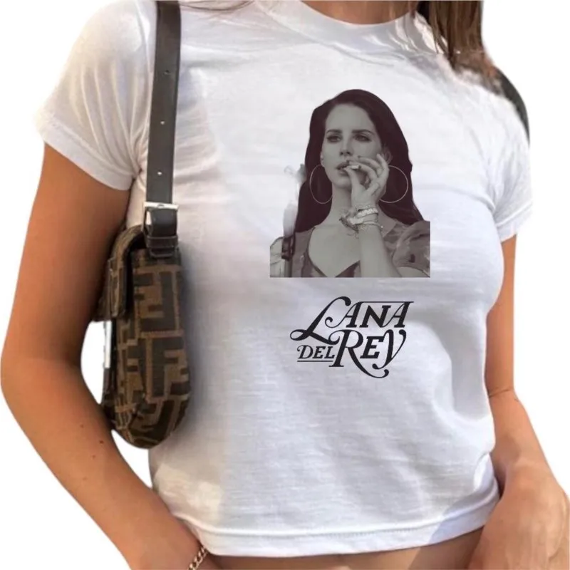 Gothic Abstract Portraits Printed Crop Tops 2000s Summer Punk Baby tee Sexy E-girl Streetwear Y2k 90s White O-neck Clothing