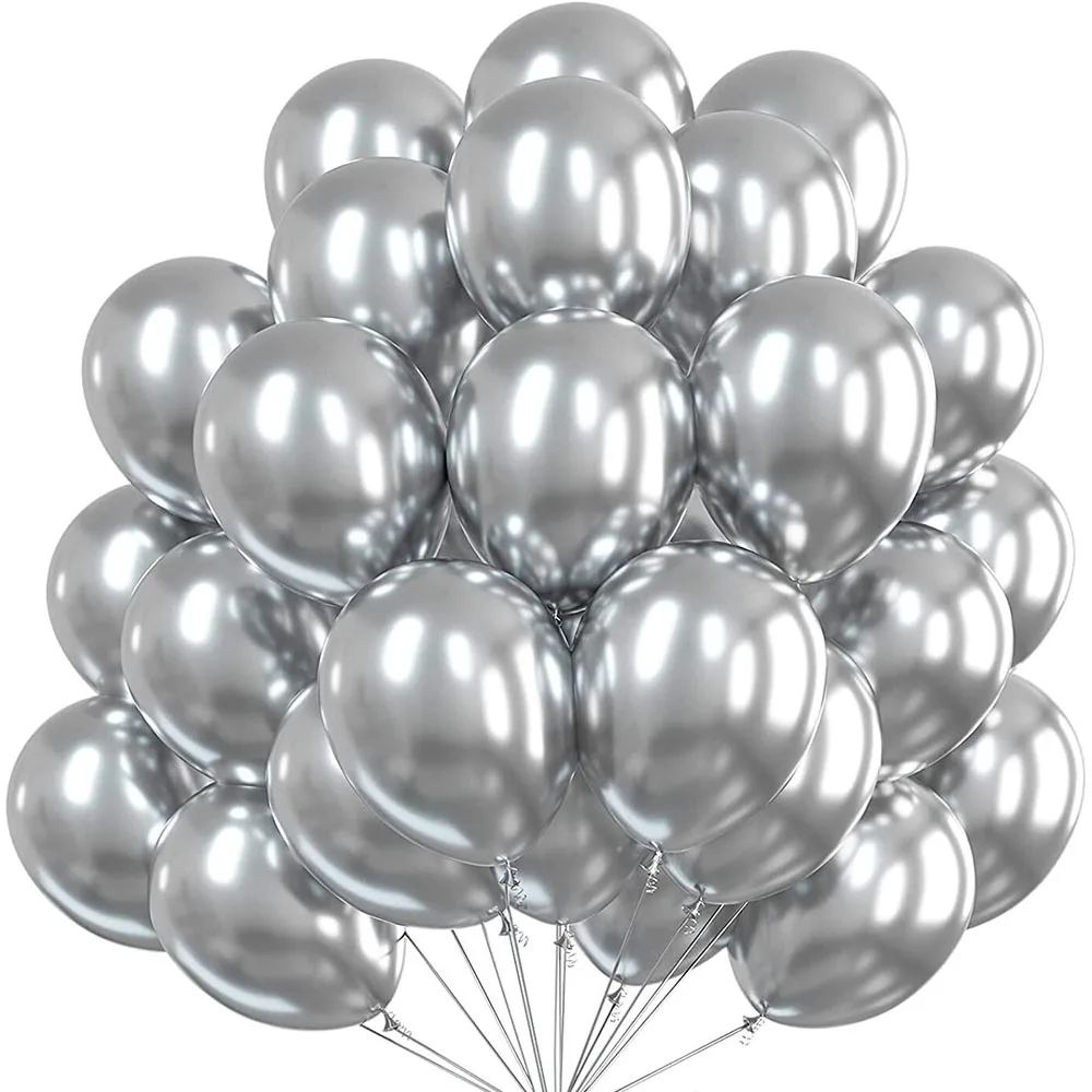 10/20/30 pz Metallic Birthday Decor palloncino metallo argento blu oro rosa lattice Ballon matrimonio Baby Shower decorazione del partito Globos