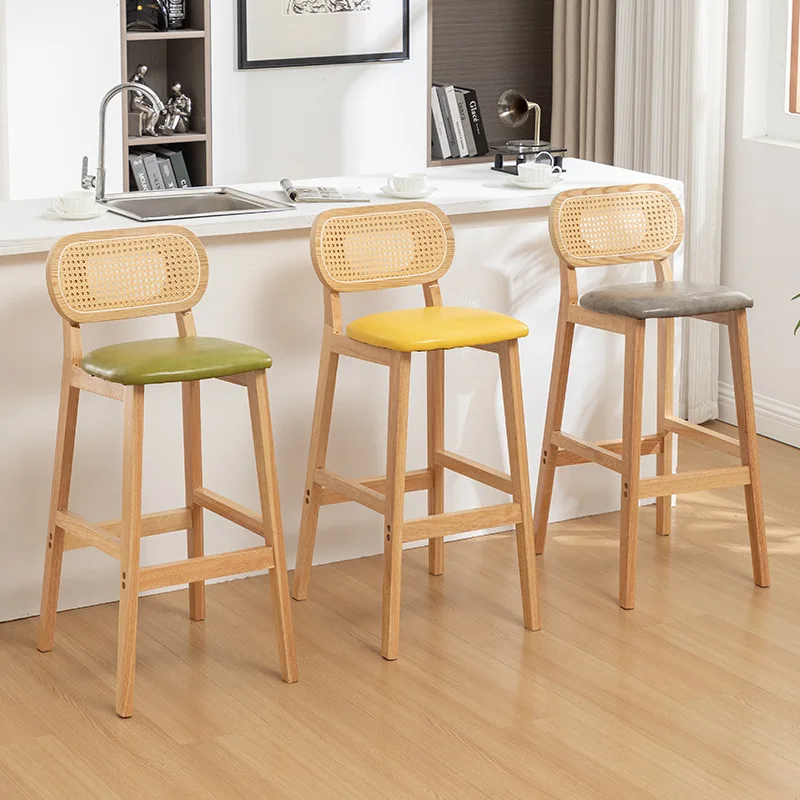 #Hot Selling Modern Wooden High Bar Kitchen Chairs For Hotel Living Room & Dining Room-Eco-Friendly Commercial Furniture