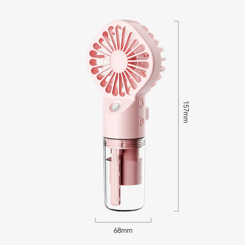 Spray Humidifier Fan Outdoor Mini Handheld Fan USB Rechargeable Fan Portable Ultra-quiet 4 Speed Electric Summer Student Fan