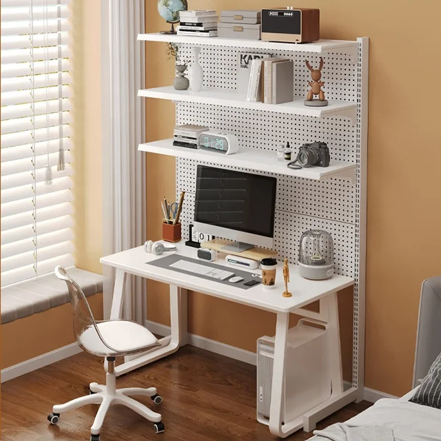 

Peg Board Organizer Shelves Storage Racks Study Table Computer Desk with Bookshelf